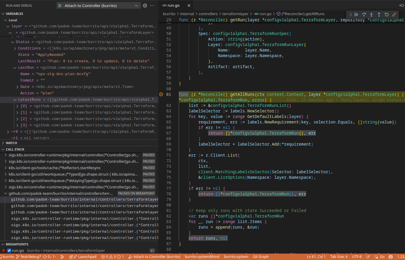 Vscode debug variables